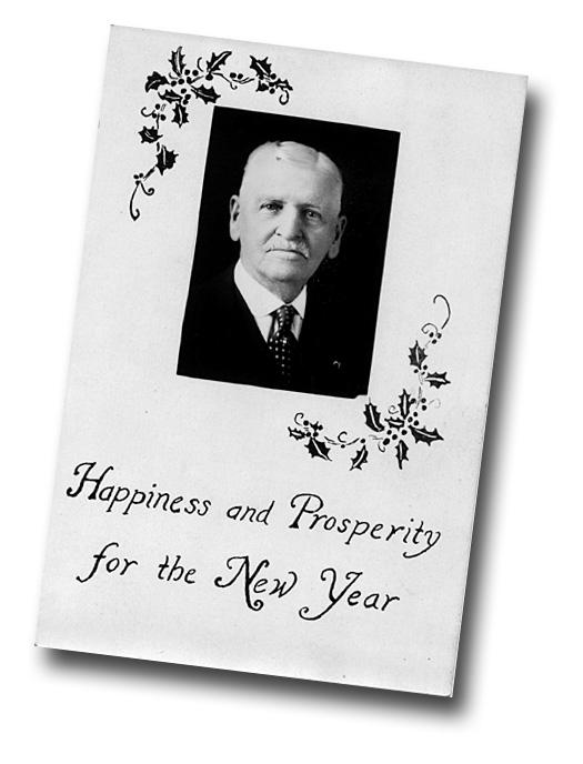 [photograph: Ham Bell's New Year card, circa 1935]